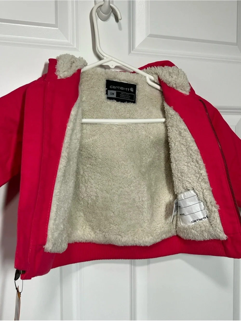 NWT Carhartt Toddler Girl 100% Cotton Canvas Insulate Hood Active Jacket US 12M